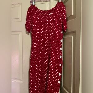 Red polka dot Ashlee vintage dress